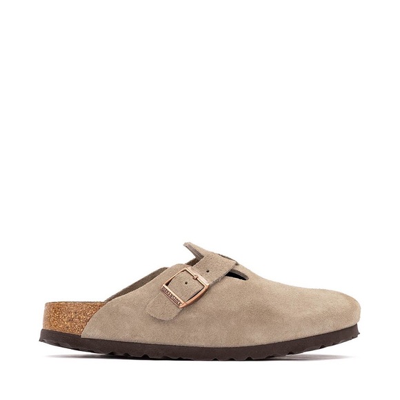 ✨BIRKENSTOCK BOSTON SUEDE SOFT FOOTBED CLOGS IN TAUPE 36 5 NARROW - Picture 5 of 14